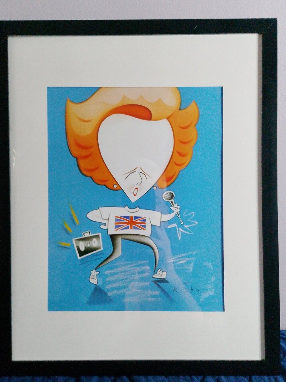 14"X12" CARICTURE OF MARGARET THATCHER BY RISKO